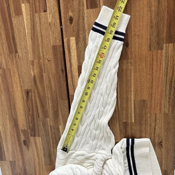 ABERCROMBIE & FITCH Cable knit Oversized Varsity Prep Sweater Women’s XL Tennis - Picture 12 of 13